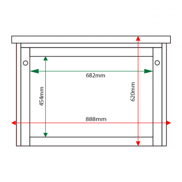 External & internal dimensions of 3 x A4 Man-made Timber noticeboard