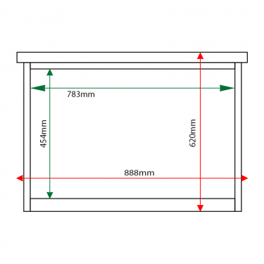 External & internal dimensions of 3 x A4 Man-made Timber noticeboard, unglazed