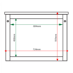 A2 landscape Man-made Timber poster case internal & external dimensions