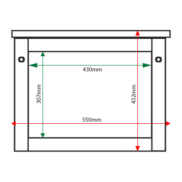 A3 landscape Man-made Timber poster case internal & external dimensions