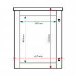 A3 portrait Man-made Timber poster case internal & external dimensions