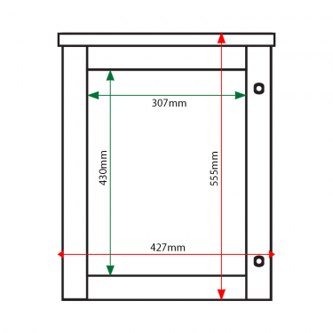 A3 portrait Man-made Timber poster case internal & external dimensions