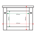 A4 landscape Man-made Timber poster case internal & external dimensions