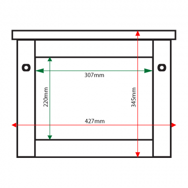 A4 landscape Man-made Timber poster case internal & external dimensions