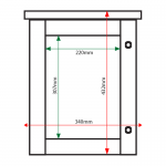 A4 portrait Man-made Timber poster case internal & external dimensions