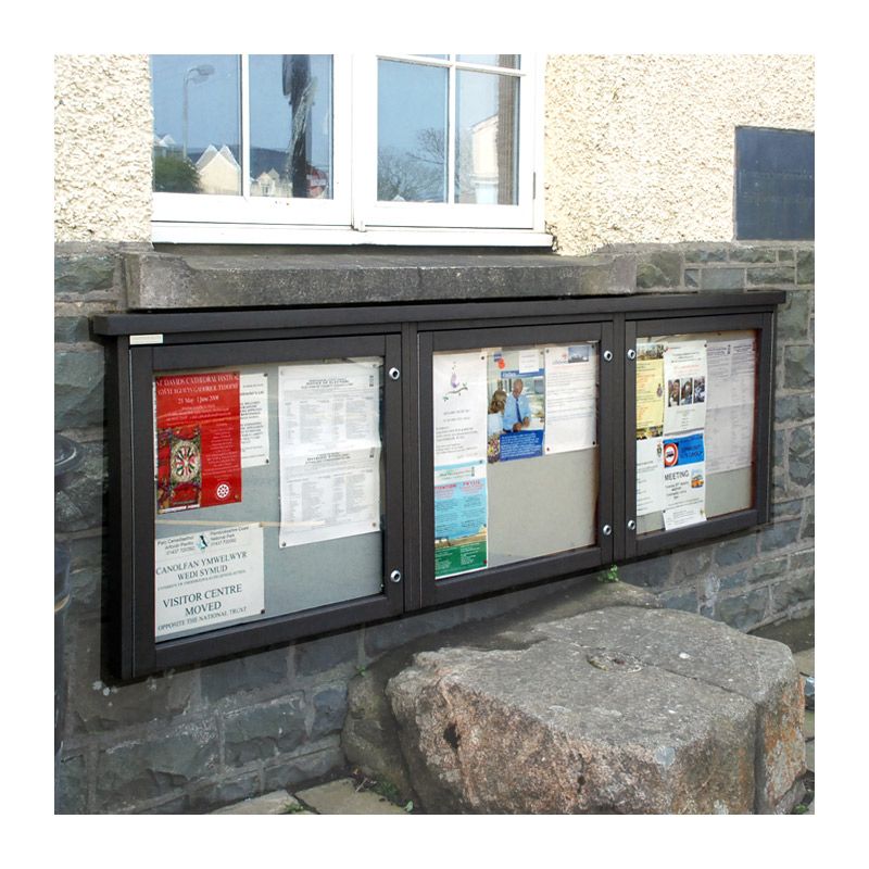 3-bay, 6 x A4 Man-made Timber noticeboard, wall-mounted, St David's City Council