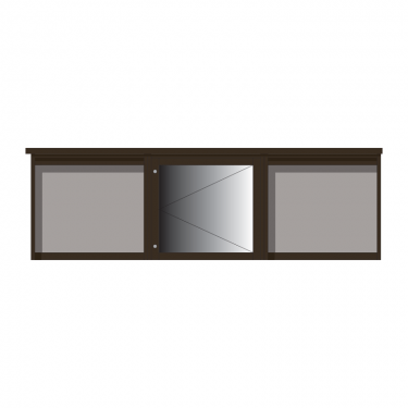 3-bay, 6 x A4 Man-made Timber noticeboard, 1-bay glazed