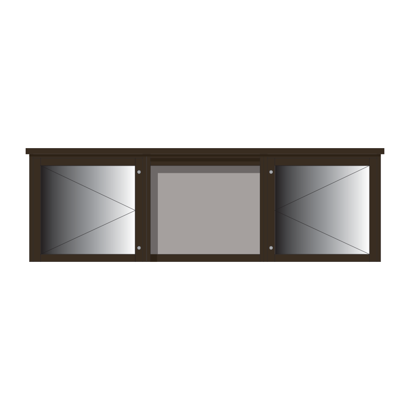 PT6A42G 3-bay, 6 x A4 Man-made Timber noticeboard, 2-bays glazed
