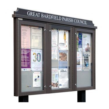 3-bay, 6 x A4 Man-made Timber noticeboard, portrait format