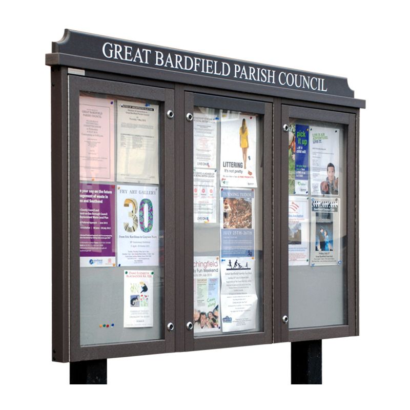 PT6A4P 3-bay, 6 x A4 Man-made Timber noticeboard, portrait format