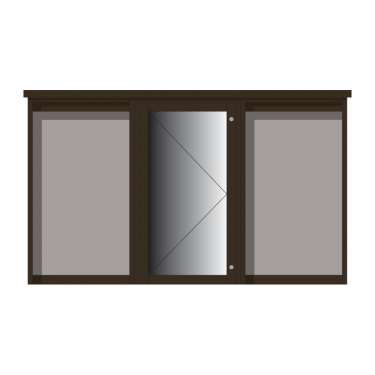 3-bay, 6 x A4 Man-made Timber noticeboard, 1-bay glazed