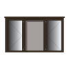 3-bay, 6 x A4 Man-made Timber noticeboard, 2-bays glazed