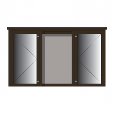 3-bay, 6 x A4 Man-made Timber noticeboard, 2-bays glazed