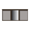 3-bay, 9 x A4 Man-made Timber noticeboard, 1-bay glazed