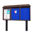 3-bay, 4 x A4 Man-made Timber noticeboard, 1-bay glazed
