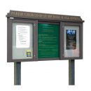3-bay, 4 x A4 Man-made Timber noticeboard, 2-bays glazed