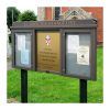 3-bay, 4 x A4 Man-made Timber noticeboard, 2-bays glazed, St John the Evangelist Church, Cornish Hall End