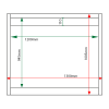 External & internal dimensions of 15 x A4 Apogee, heavy-duty, unglazed, recycled plastic noticeboard