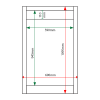 External & internal dimensions of 6 x A4 Apogee, heavy-duty, unglazed, recycled plastic noticeboard