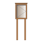 Post-mounted external oak noticeboard