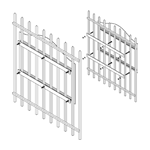 Railing-fixing kit for oak noticeboards