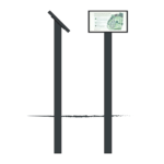 A3 interpretation panel in stainless steel and g.r.p. with single leg
