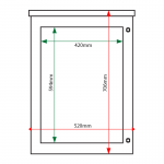 A2 portrait oak poster case internal & external dimensions