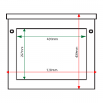 A3 landscape oak poster case internal & external dimensions