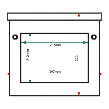 A4 landscape oak poster case internal & external dimensions