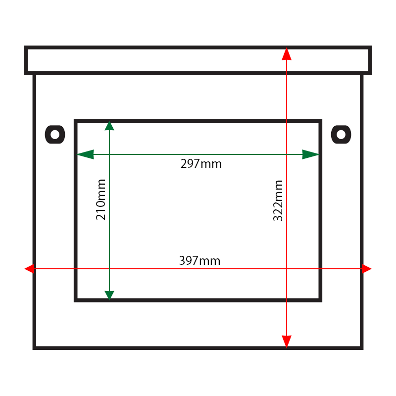 A4 landscape oak poster case internal & external dimensions