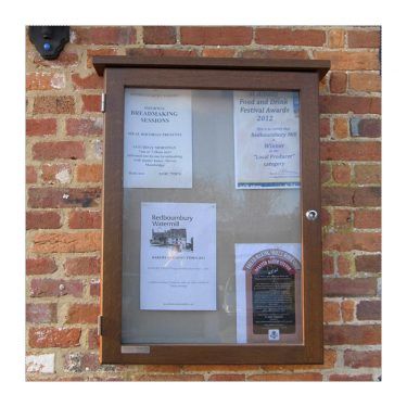 4 x A4 oak noticeboard, wall-mounted, dark oak finish