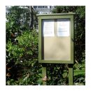 4 x A4 oak noticeboard, chosen in a London garden square