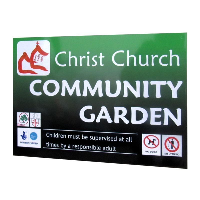 Flat aluminium sign with digital print