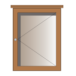 External, lockable oak noticeboard, single bay
