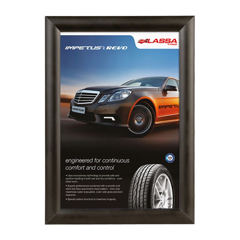 Standard-snapframe-Black-2 Black powder-coated Standard aluminium snap frame