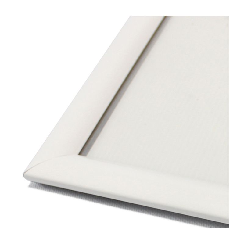 Corner detail of White Standard aluminium snap frame