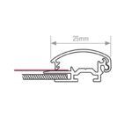 Standard 25mm aluminium snap frame profile detail