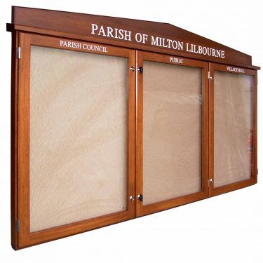 3-bay, 9 x A4 oak noticeboard