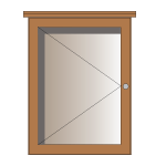Wall-mounted external oak noticeboard