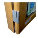 Hinge detail for Greenbarnes oak noticeboard