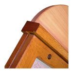 Oak Smallboard poster case corner & lock detail
