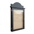 4 x A4 oak noticeboard, radiused header and black wodstain finish.