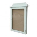 4 x A4 oak noticeboard; example of opaque woodstain light green finish