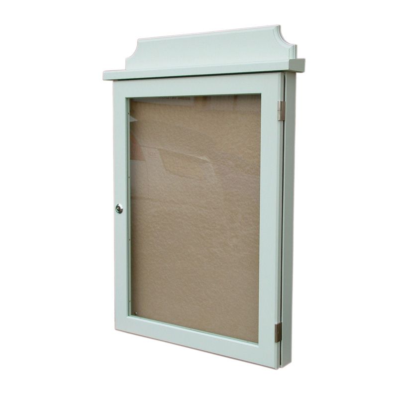 4 x A4 oak noticeboard; example of opaque woodstain light green finish